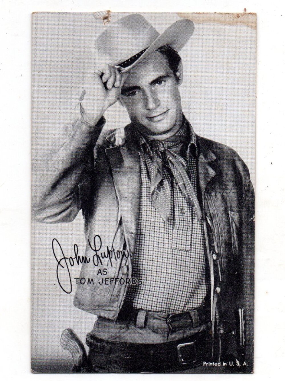 Old:1950s John Lupton B & W Penny Arcade Card /Old Movie Star / Actor